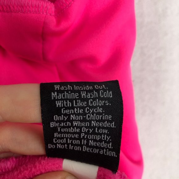 FILA Sport Women's Size Small Cloud Peak Pink Grey Textured Fleece Jacket Coat - Picture 11 of 11